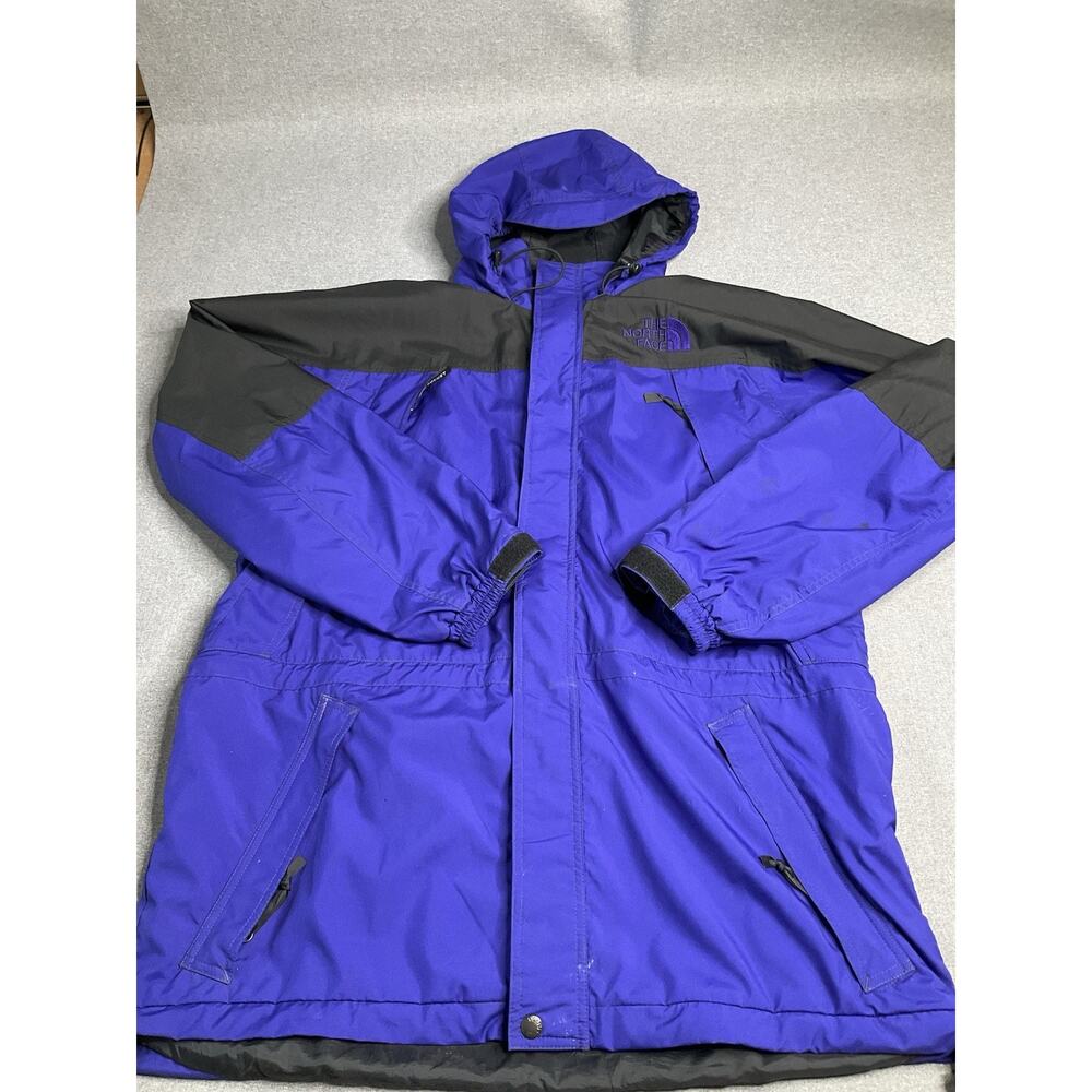 Vtg 90s The North Face Windbreaker Hooded Jacket Men's size L Purple/Black